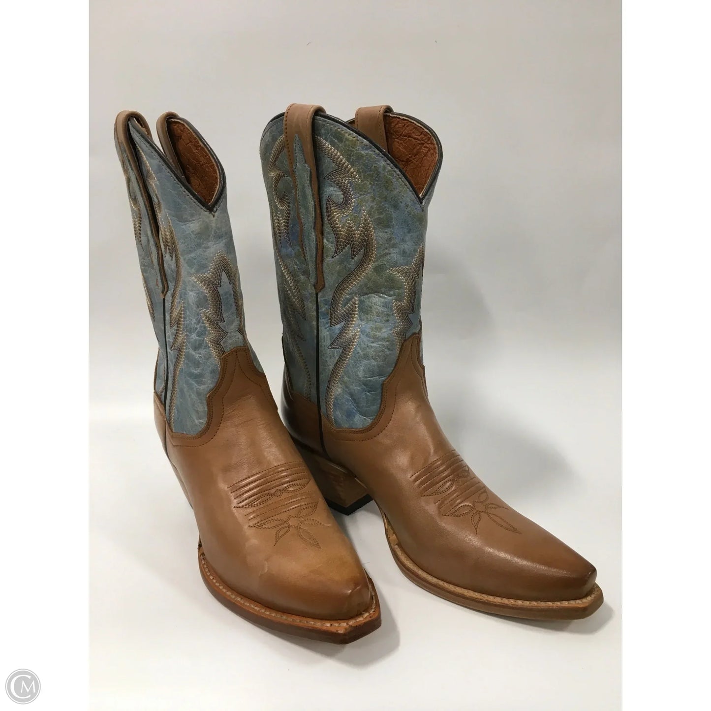 Boots Western By Dan Post In Blue & Brown, Size: 7