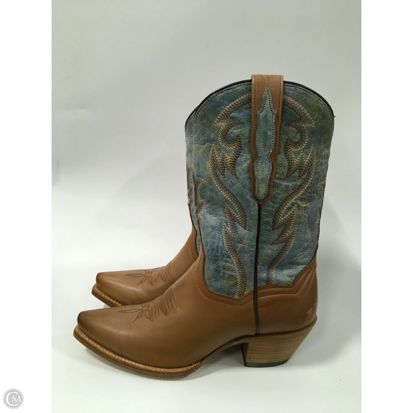 Boots Western By Dan Post In Blue & Brown, Size: 7