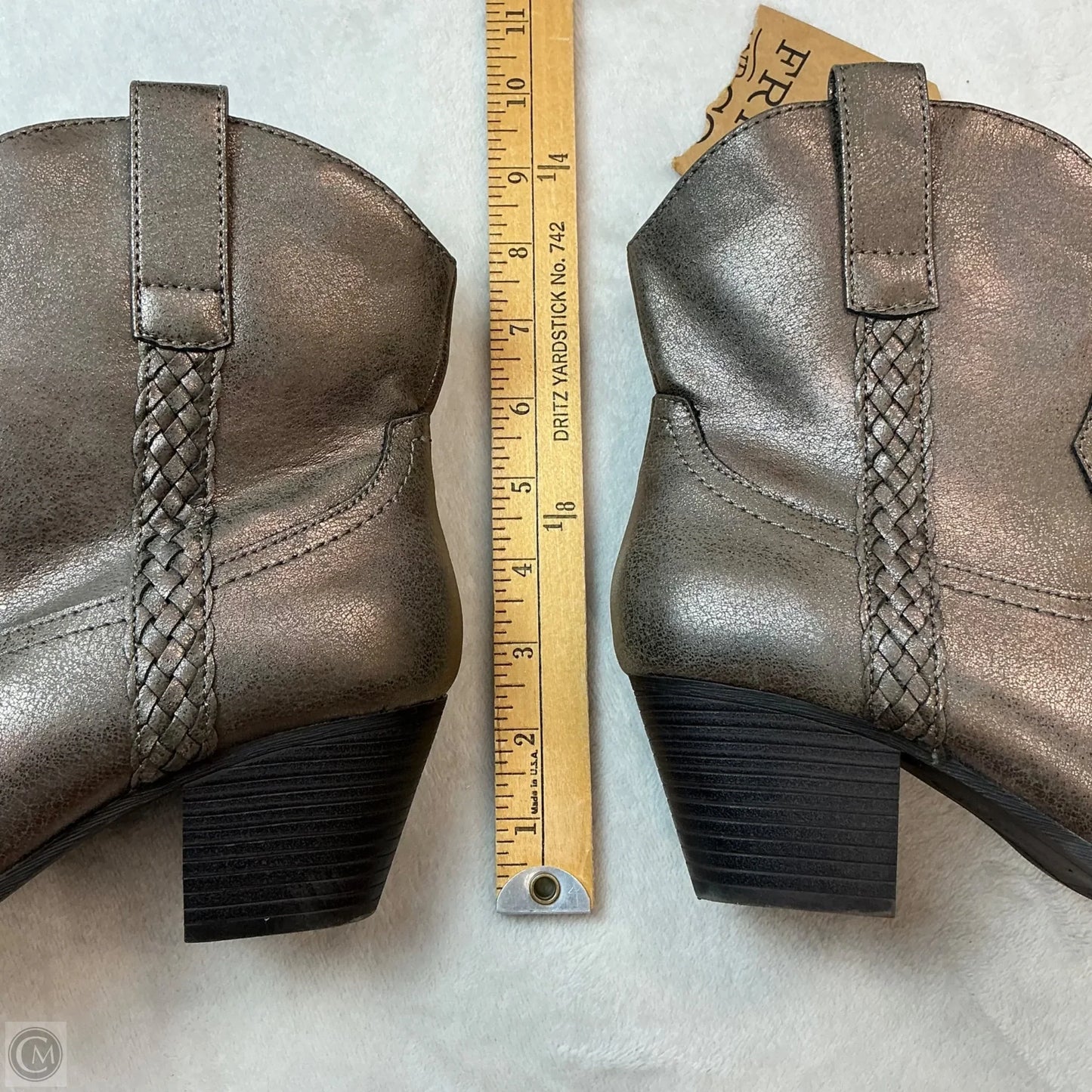 Boots Ankle Heels By Frye And Co In Bronze, Size: 8.5