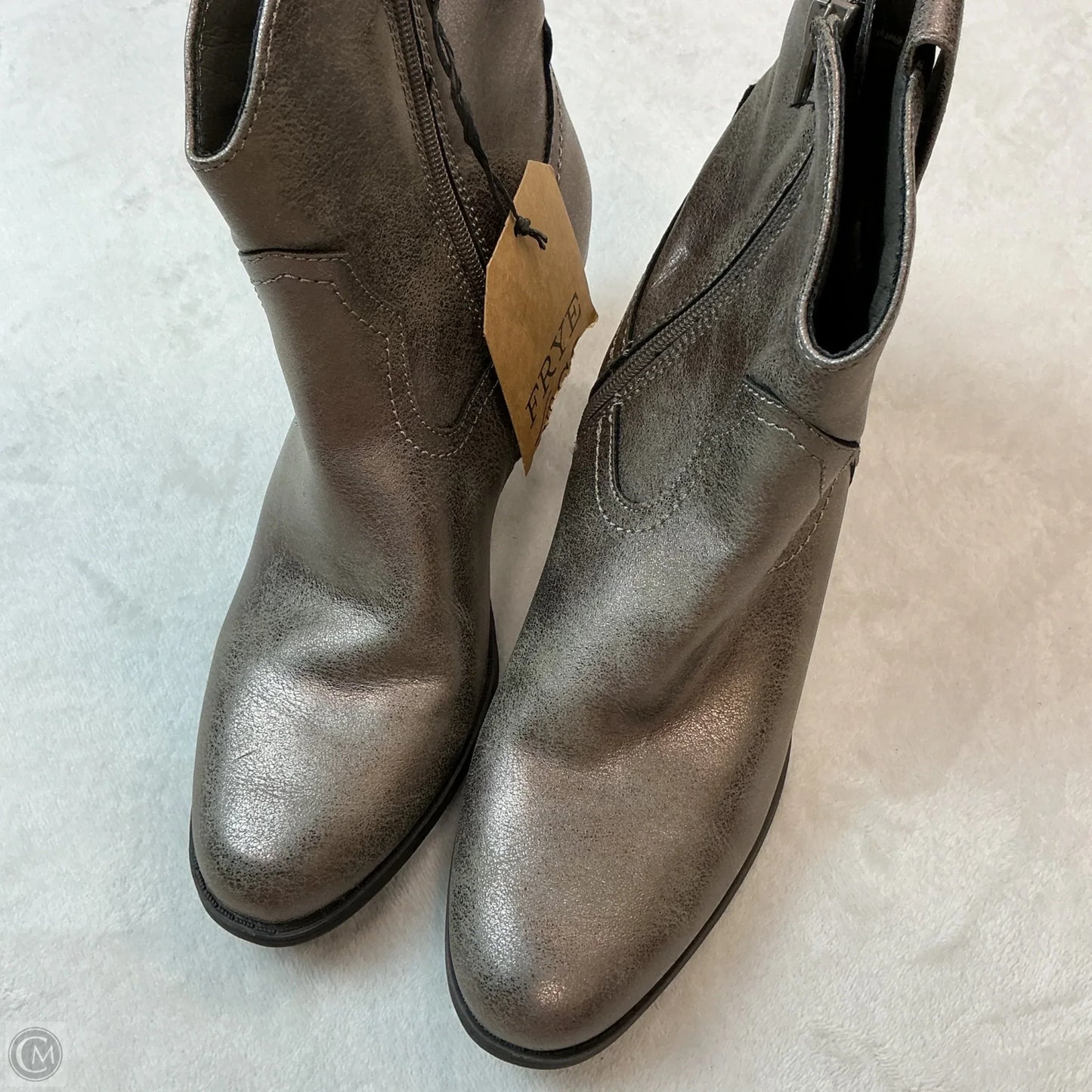Boots Ankle Heels By Frye And Co In Bronze, Size: 8.5