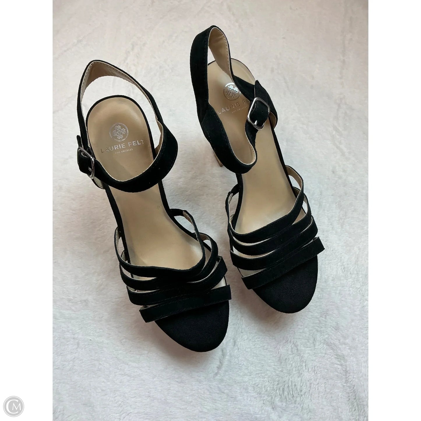 Shoes Heels Block By Laurie Felt In Black & Cream, Size: 8