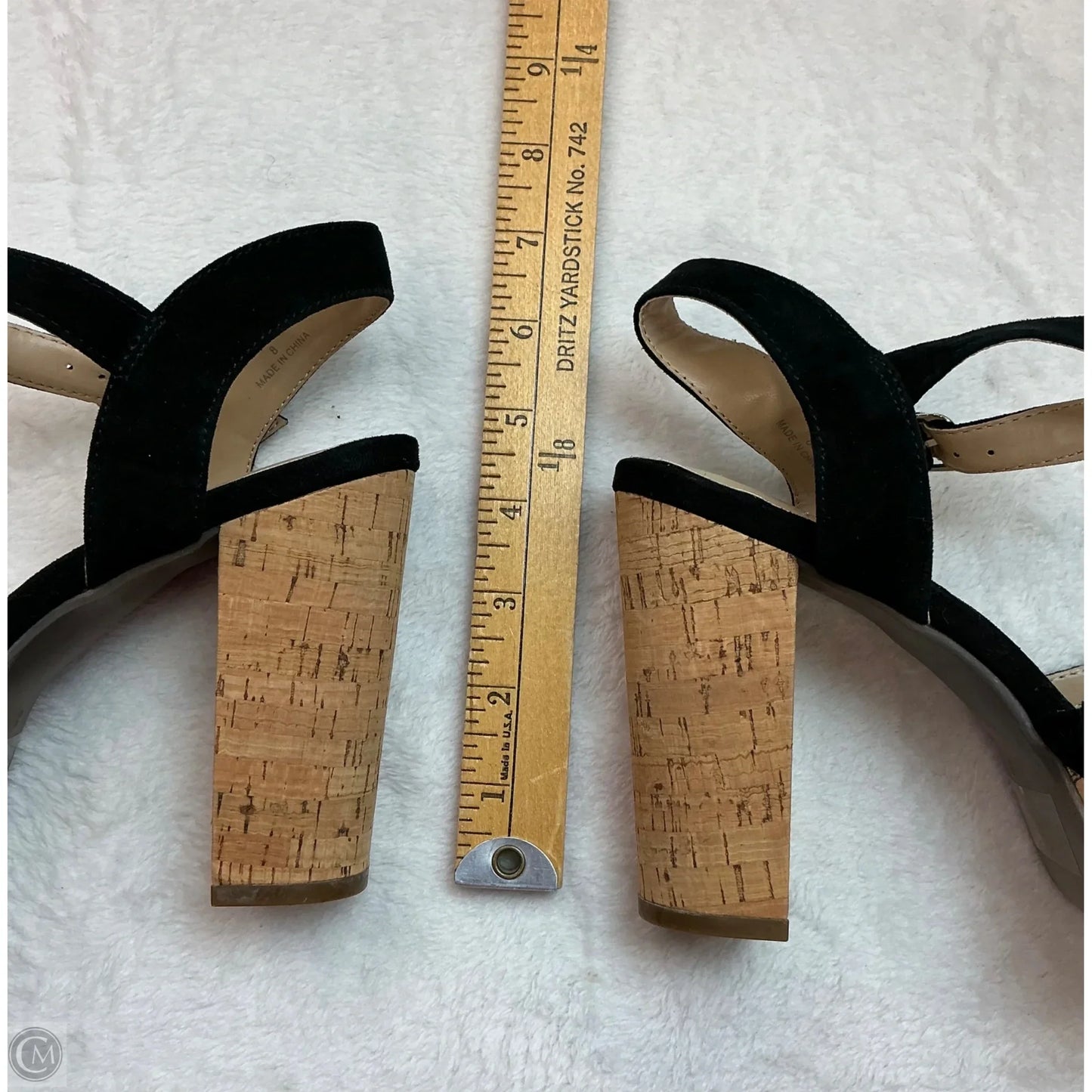 Shoes Heels Block By Laurie Felt In Black & Cream, Size: 8
