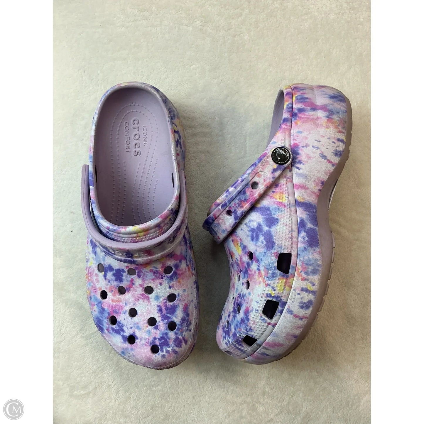 Shoes Sneakers Platform By Crocs In Purple, Size: 9