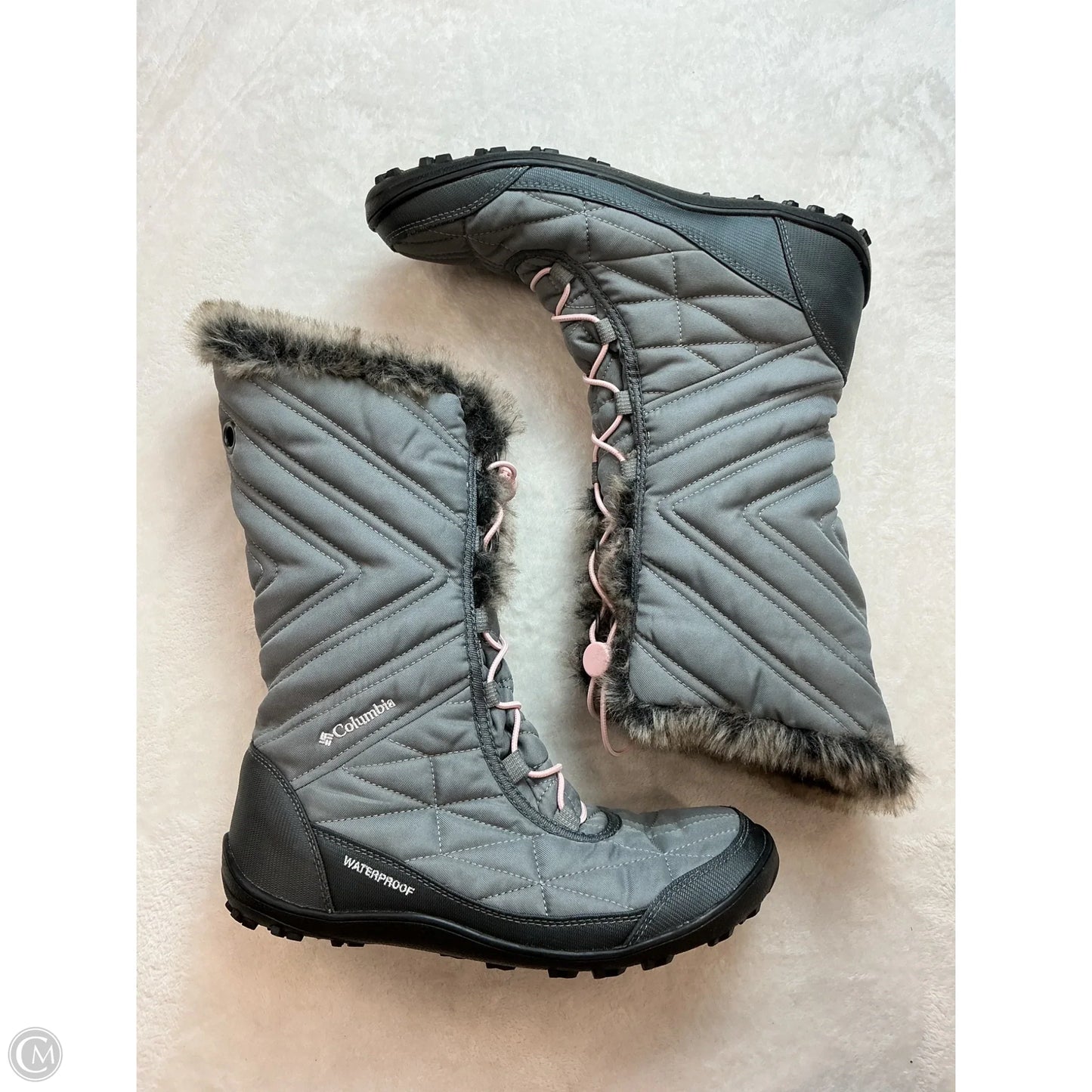 Boots Snow By Columbia In Grey & Pink, Size: 9