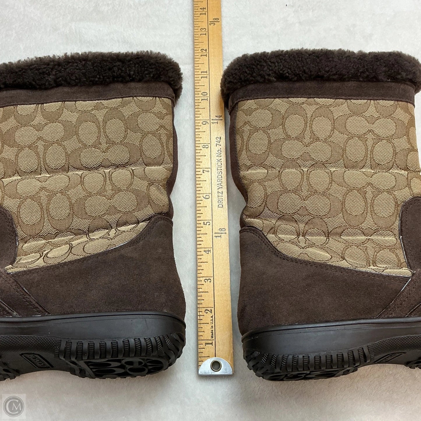 Boots Designer By Coach In Camouflage Print, Size: 6.5