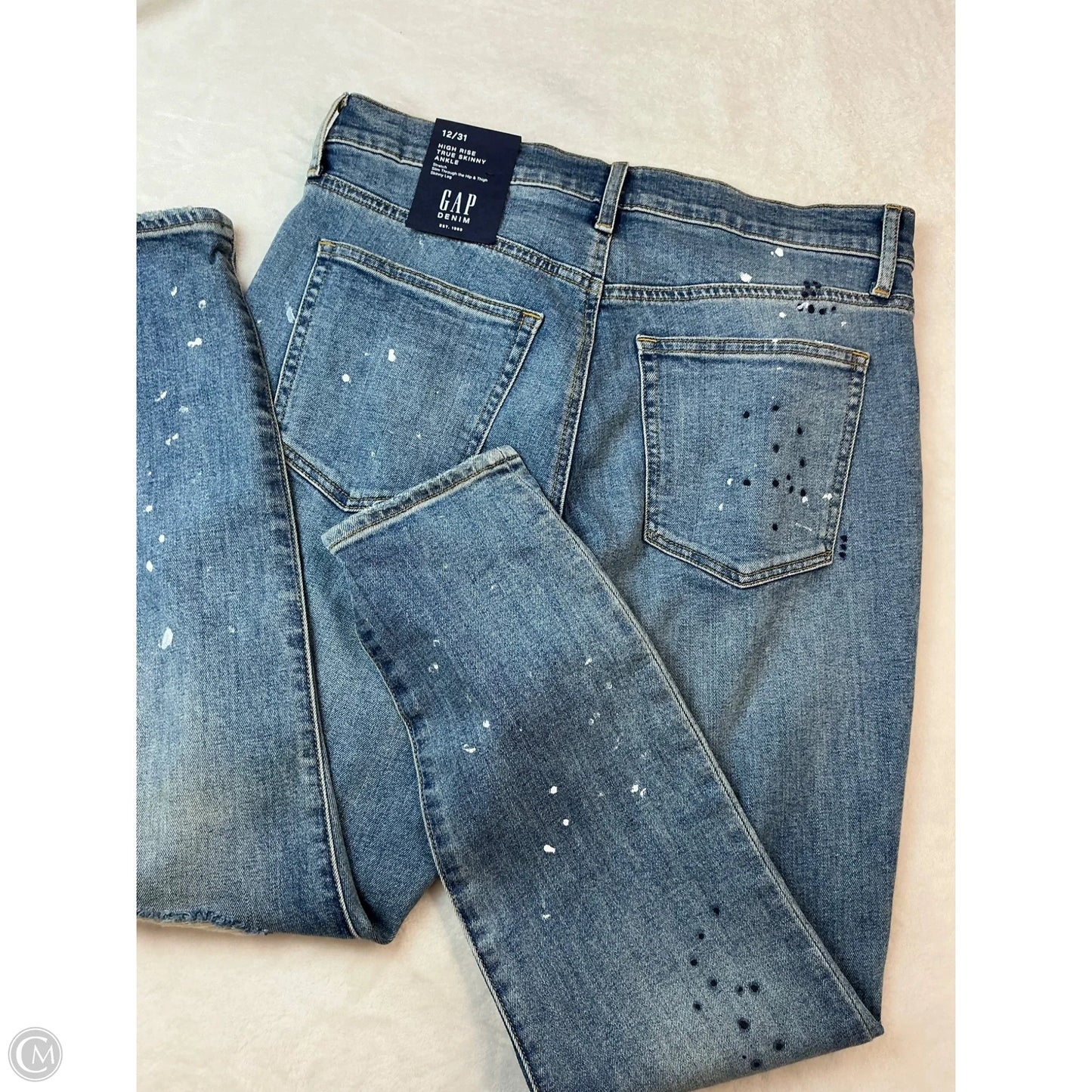 Jeans Skinny By Gap In Blue Denim, Size: 12