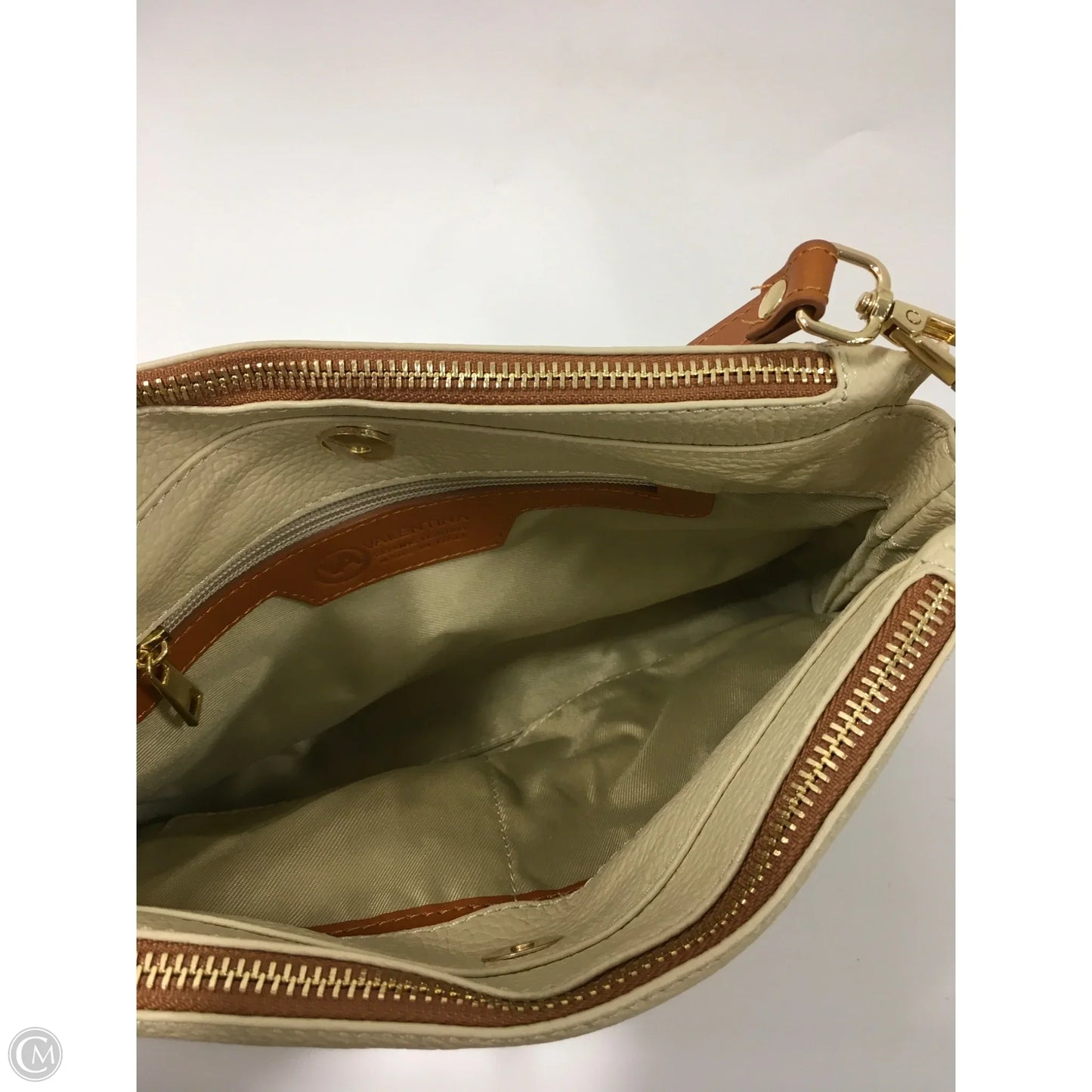 Handbag Leather By Valentina, Size: Small