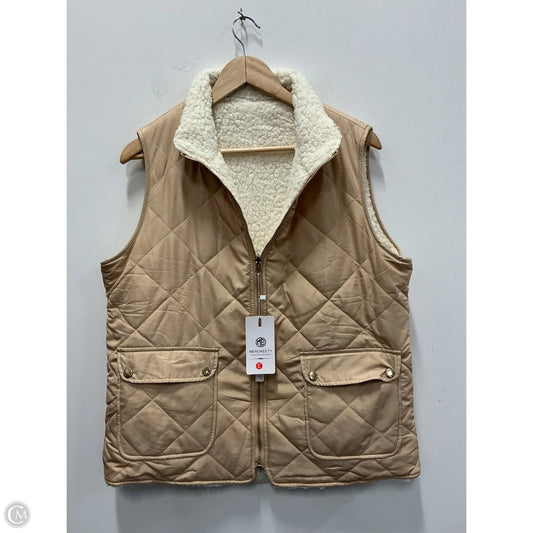 Vest Faux Fur & Sherpa By Merokeety In Tan, Size: L