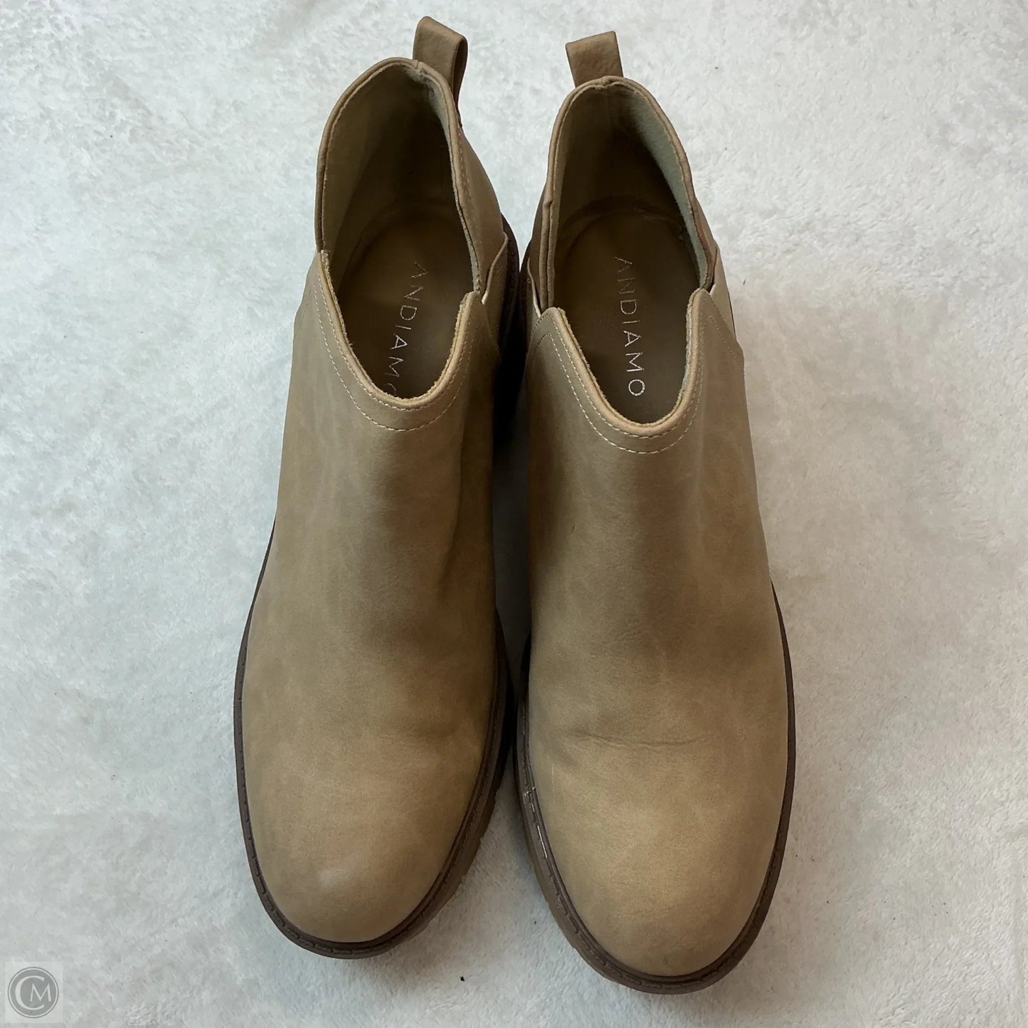 Boots Ankle Heels By Clothes Mentor In Beige, Size: 8.5