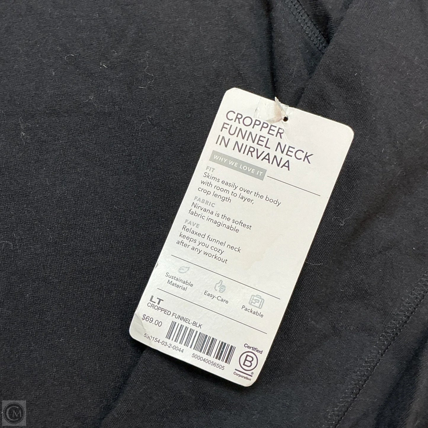 Athletic Top Long Sleeve Collar By Athleta In Black, Size: L