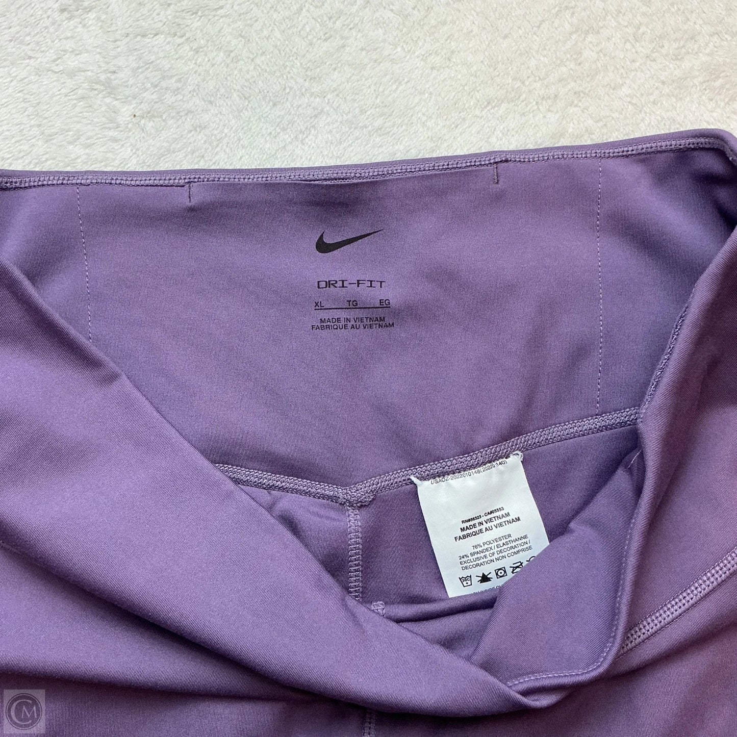 Athletic Leggings By Nike In Purple, Size: Xl