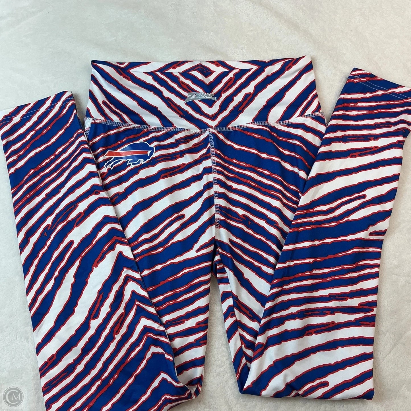 Athletic Leggings By Majestic In Blue Red & White, Size: M