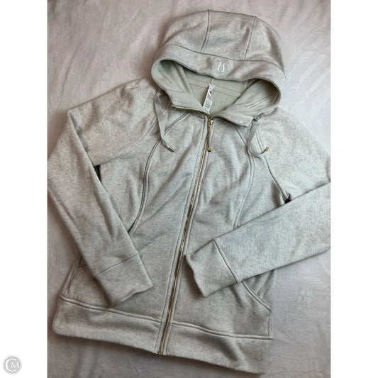Athletic Sweatshirt Hoodie By Lululemon In Grey, Size: 12