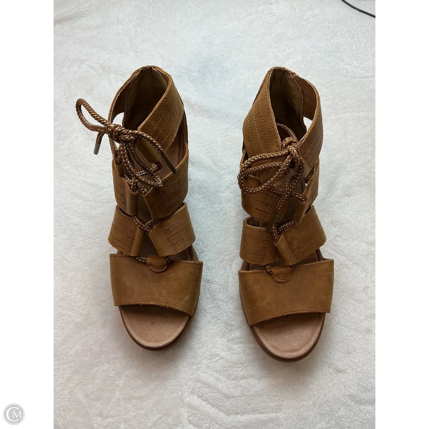 Sandals Heels Wedge By Sorel In Tan, Size: 9