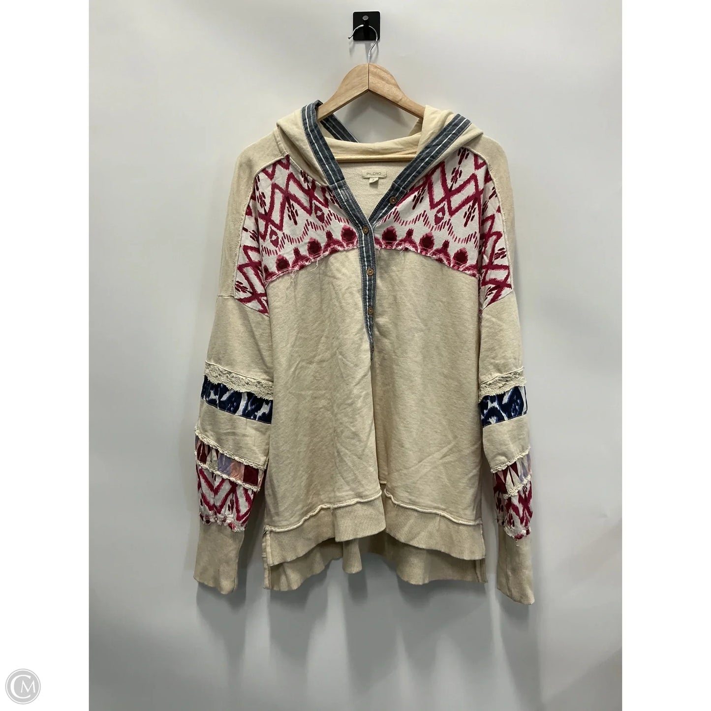 Sweatshirt Hoodie By Pilcro In Cream, Size: Xl