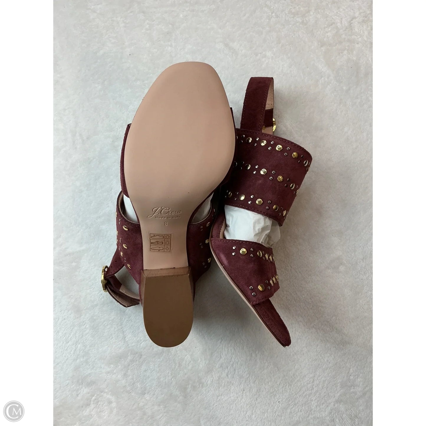 Sandals Heels Block By J. Crew In Maroon, Size: 8