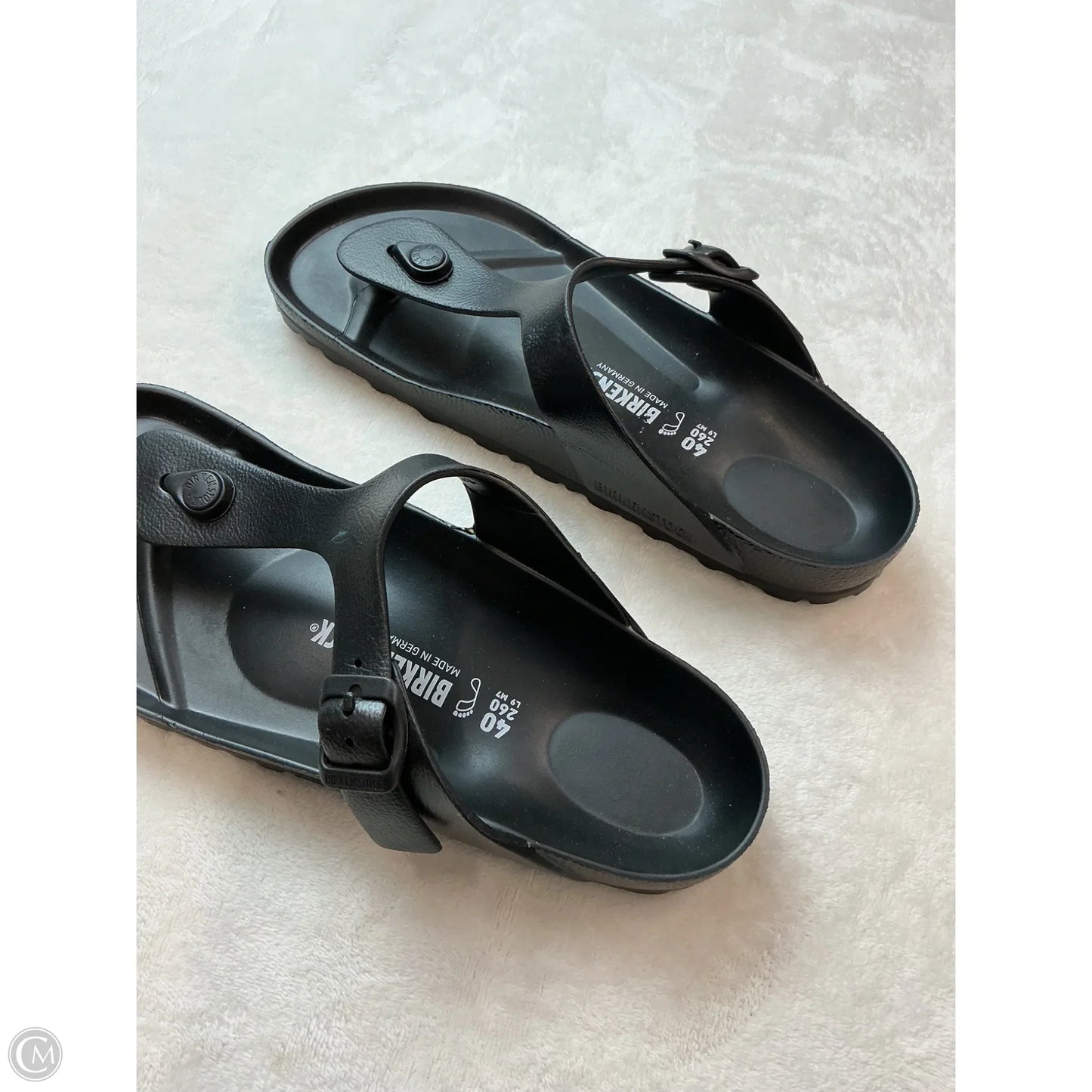 Sandals Flip Flops By Birkenstock In Black, Size: 10