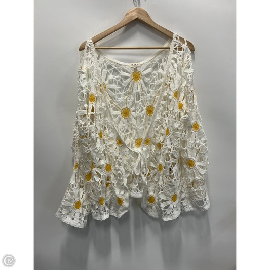 Kimono By Pol In White & Yellow, Size: Osfm