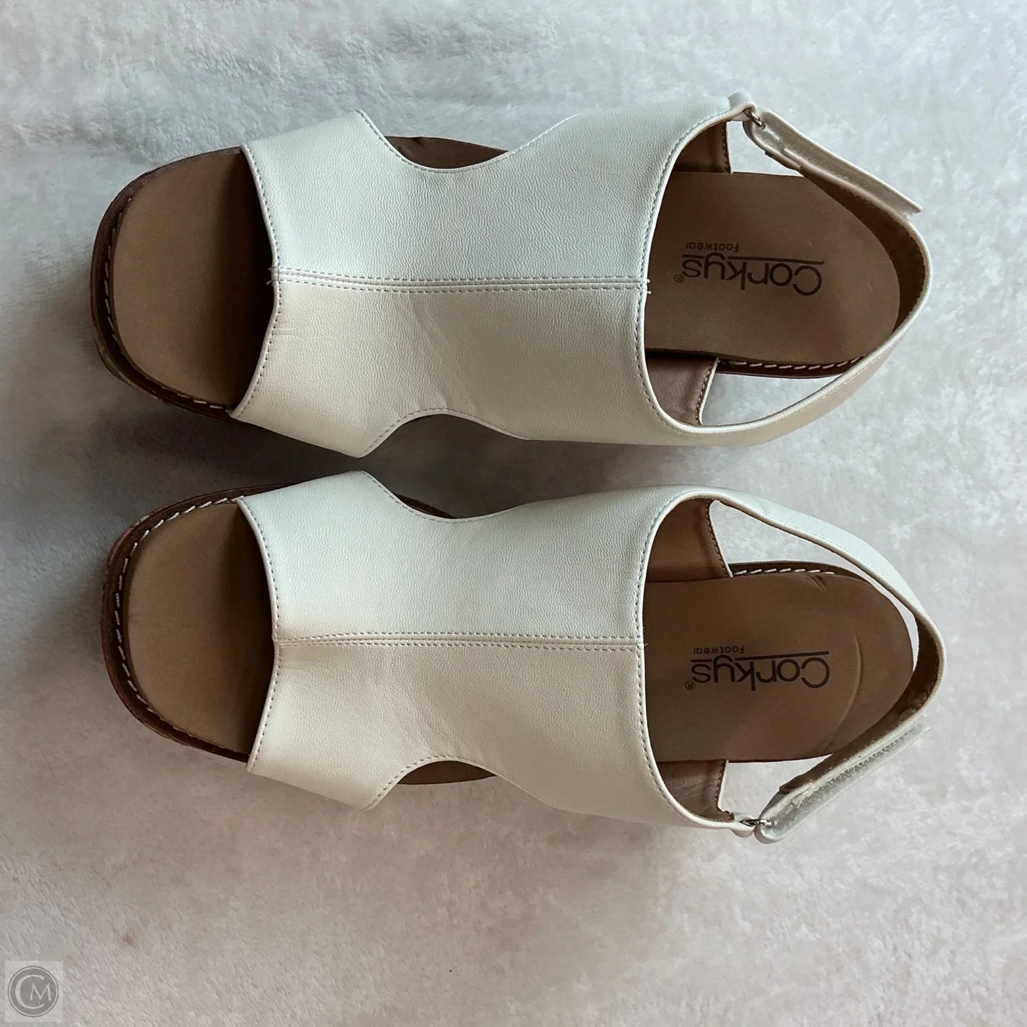 Sandals Heels Wedge By Corkys In White, Size: 10