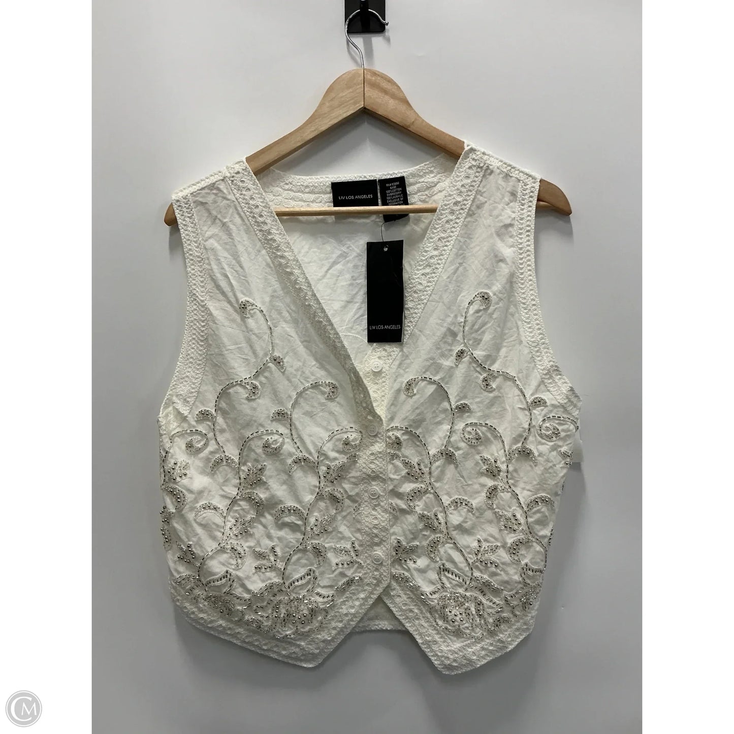 Top Sleeveless By Clothes Mentor In White, Size: L