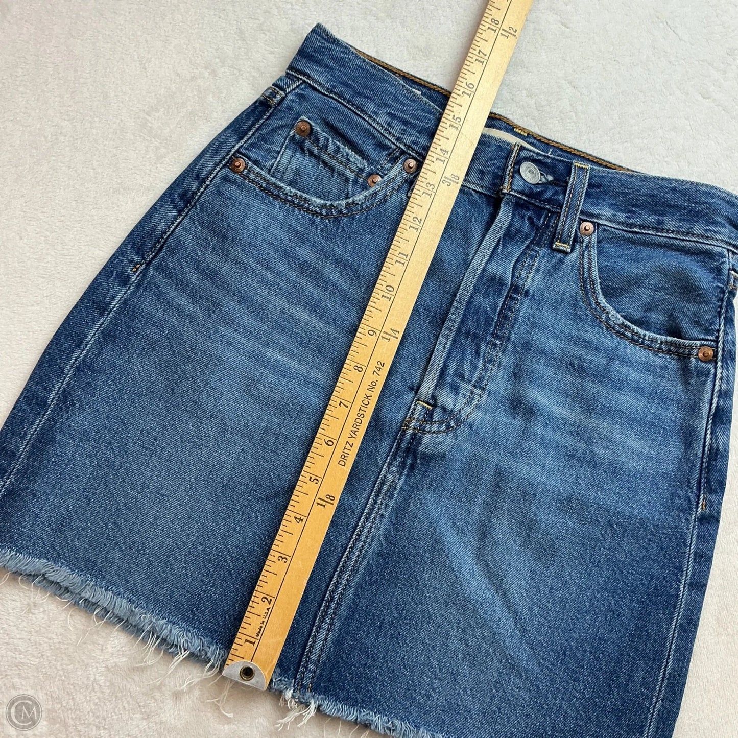 Skirt Mini & Short By Levis In Blue Denim, Size: 2