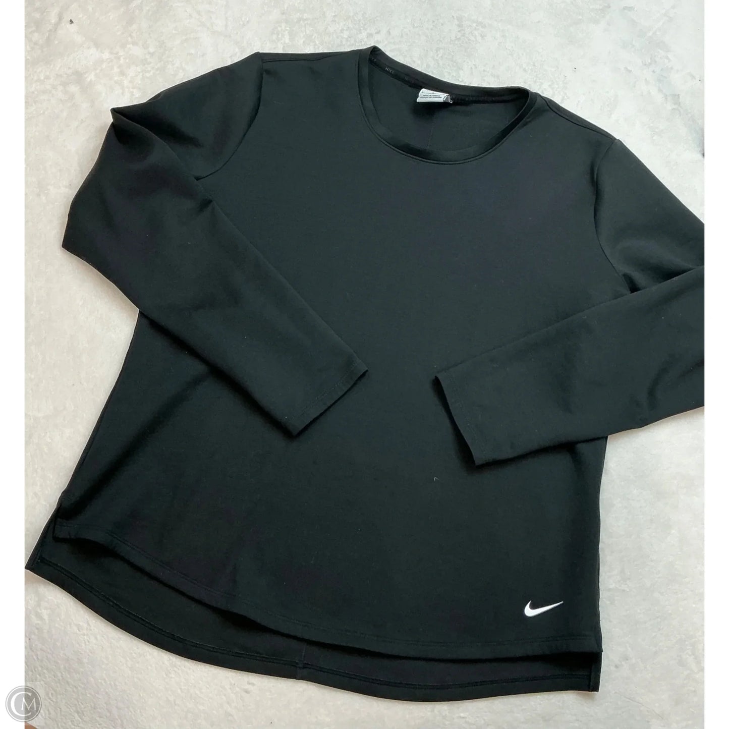 Athletic Top Long Sleeve Crewneck By Nike In Black, Size: L