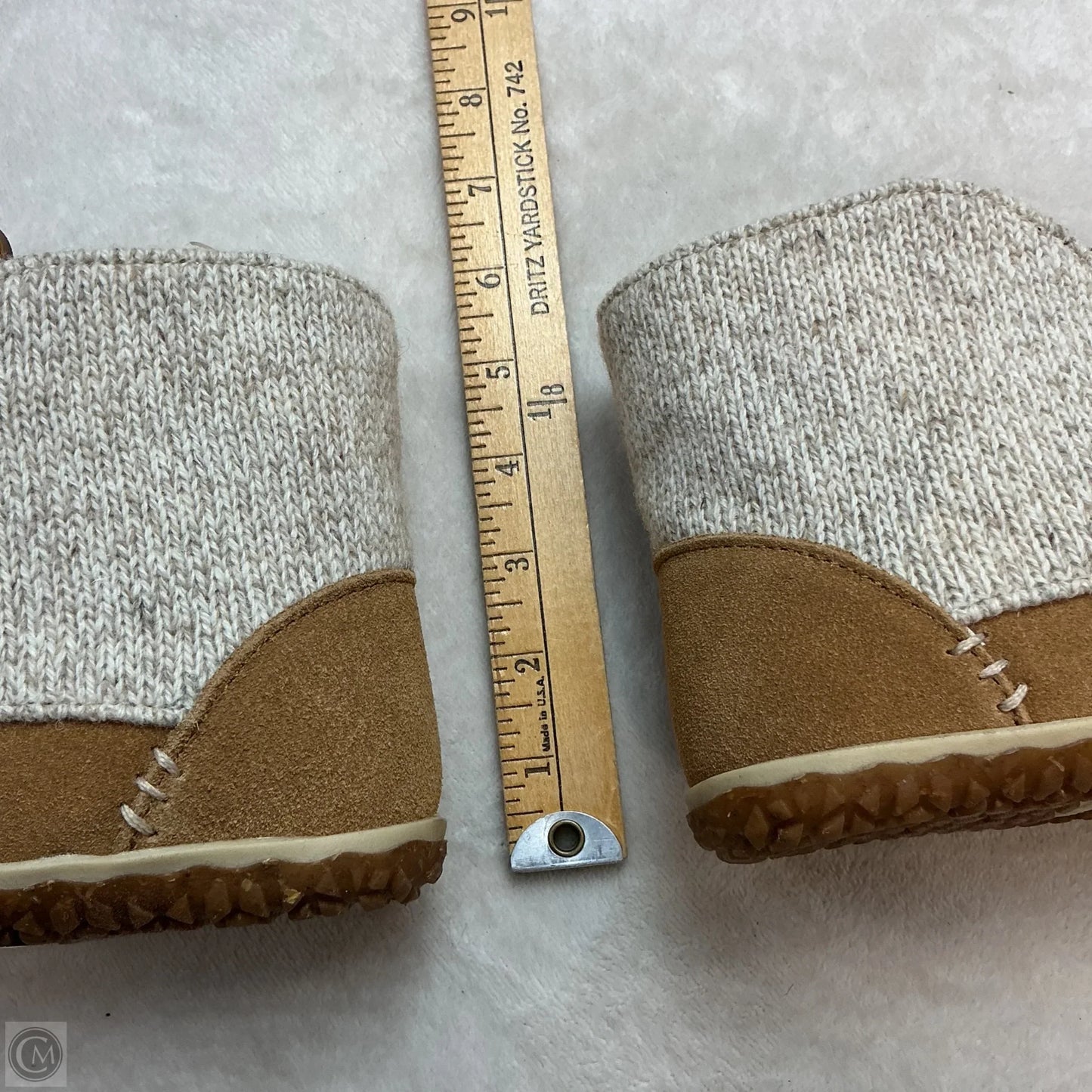 Boots Ankle Flats By Minnetonka In Cream & Tan, Size: 6