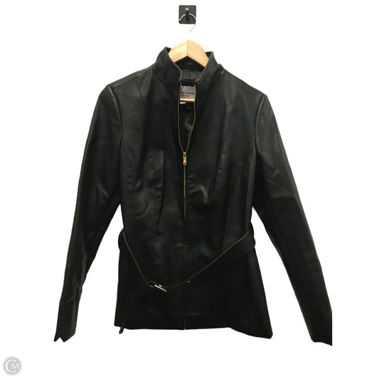 Jacket Leather By Cole-haan In Black, Size: M