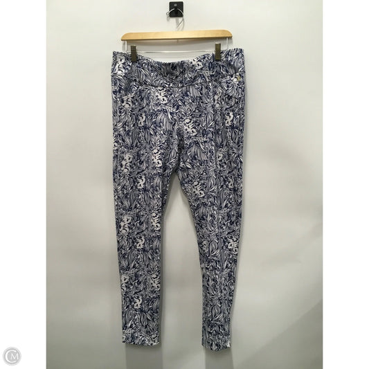 Pants Designer By Lilly Pulitzer In Blue & White, Size: 14