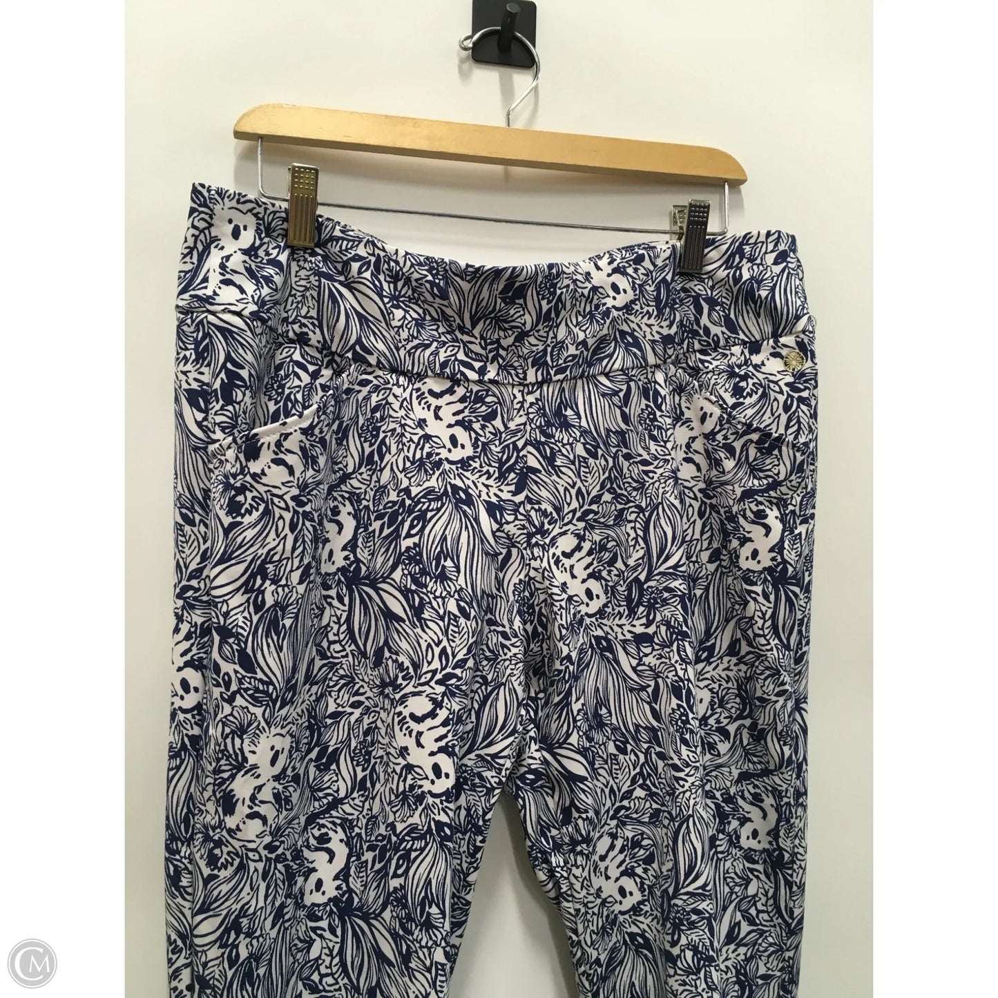 Pants Designer By Lilly Pulitzer In Blue & White, Size: 14