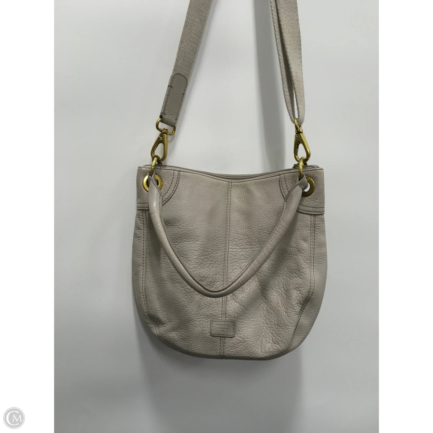 Handbag Leather By Fossil, Size: Medium