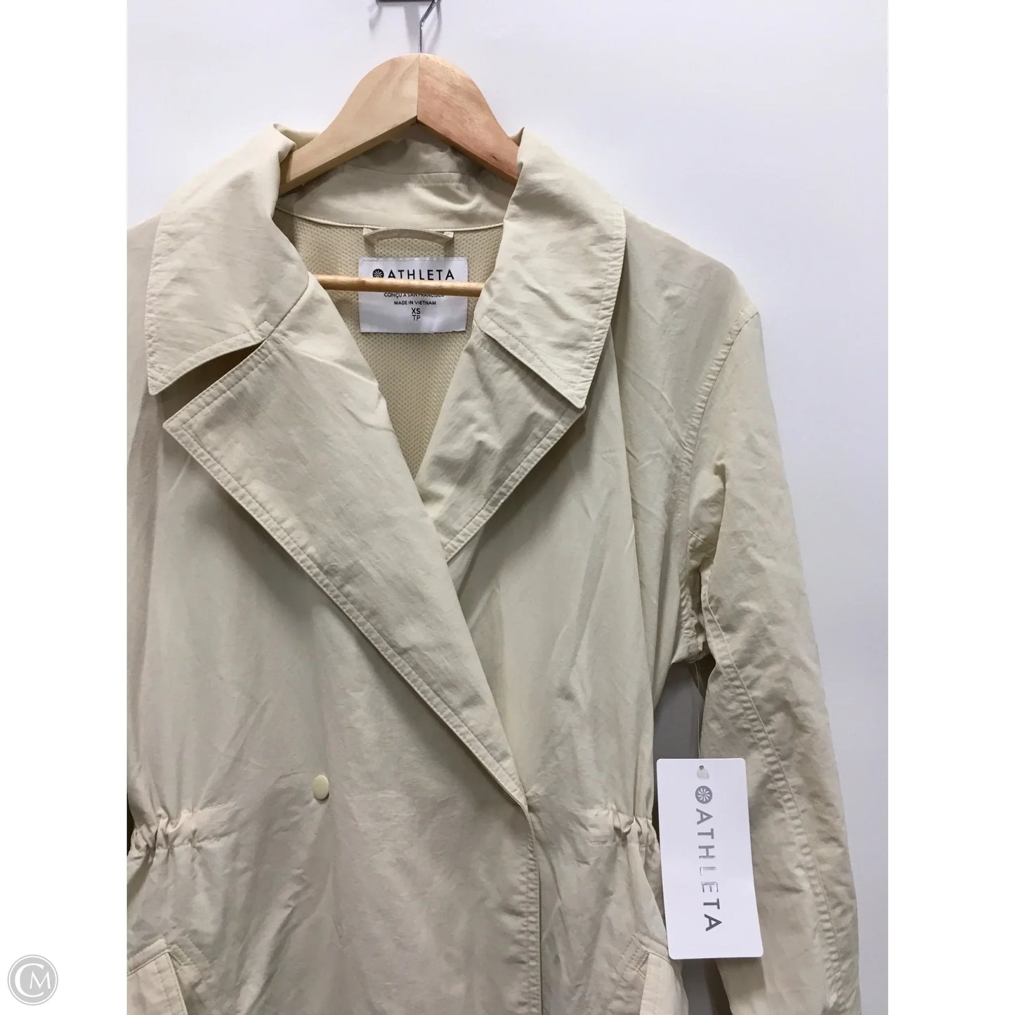 Coat Trench Coat By Athleta In Cream, Size: Xs