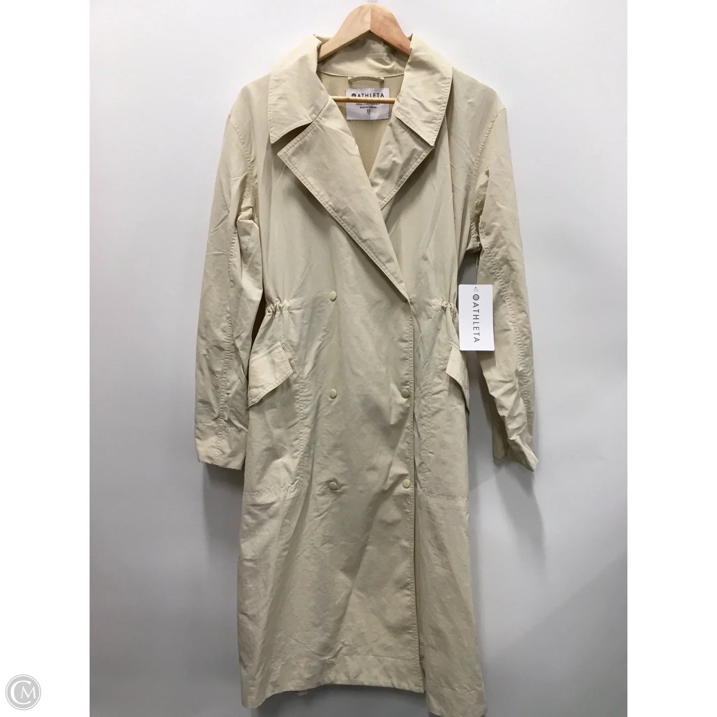 Coat Trench Coat By Athleta In Cream, Size: Xs