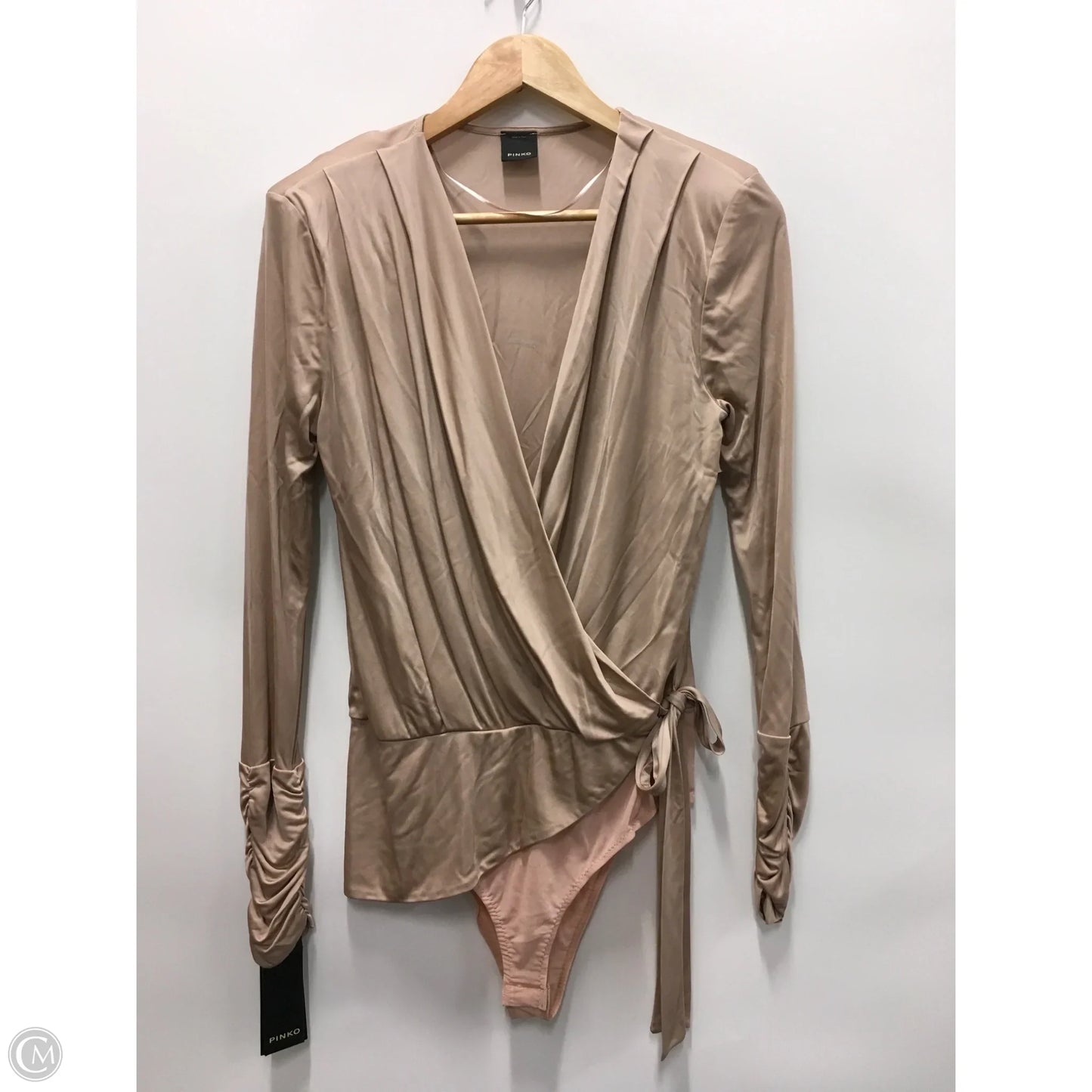 Bodysuit Designer By Pinko In beige, Size: S