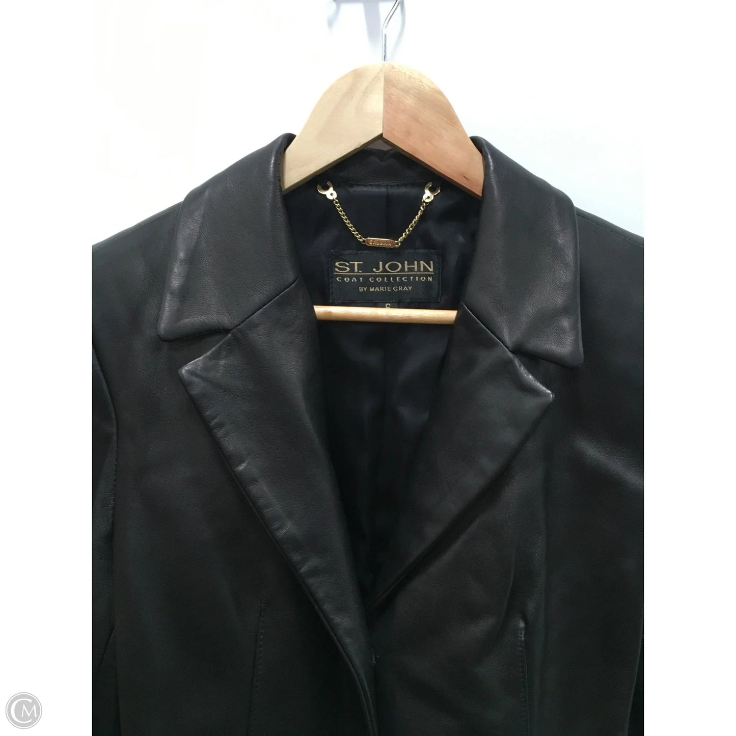 Coat Luxury Designer By St John Collection In Black, Size: S