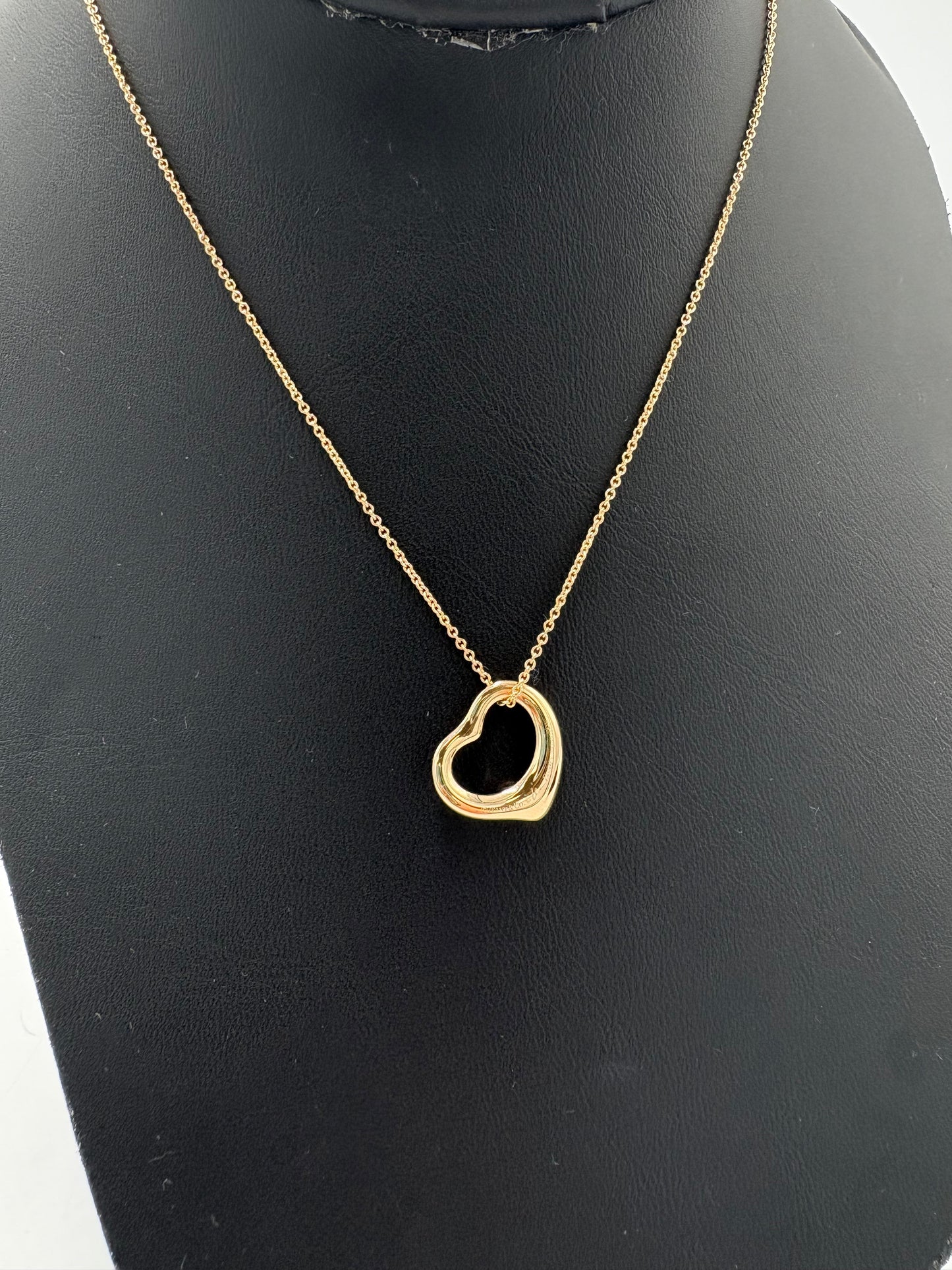 Tiffany & Company Elsa Open Heart 18K Rose Gold Luxury Necklace