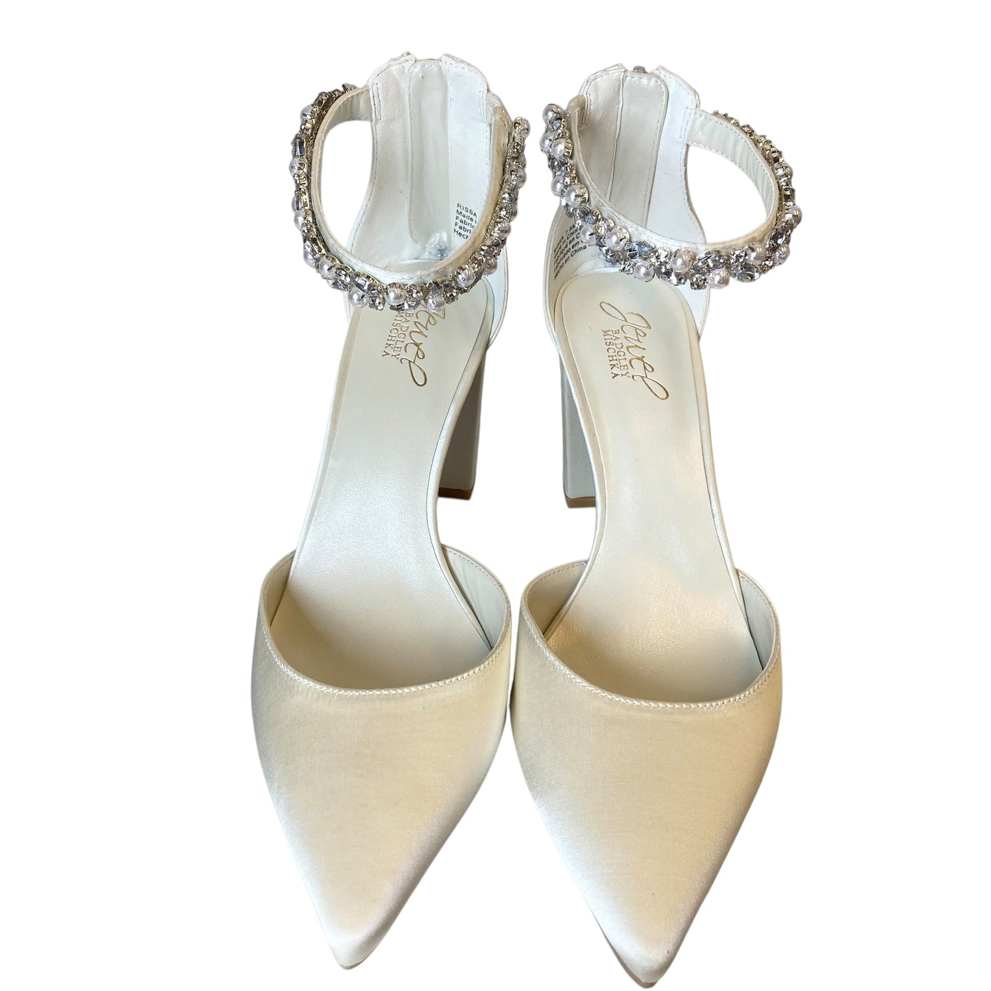 Shoes Heels Kitten By Badgley Mischka In White, Size:7.5
