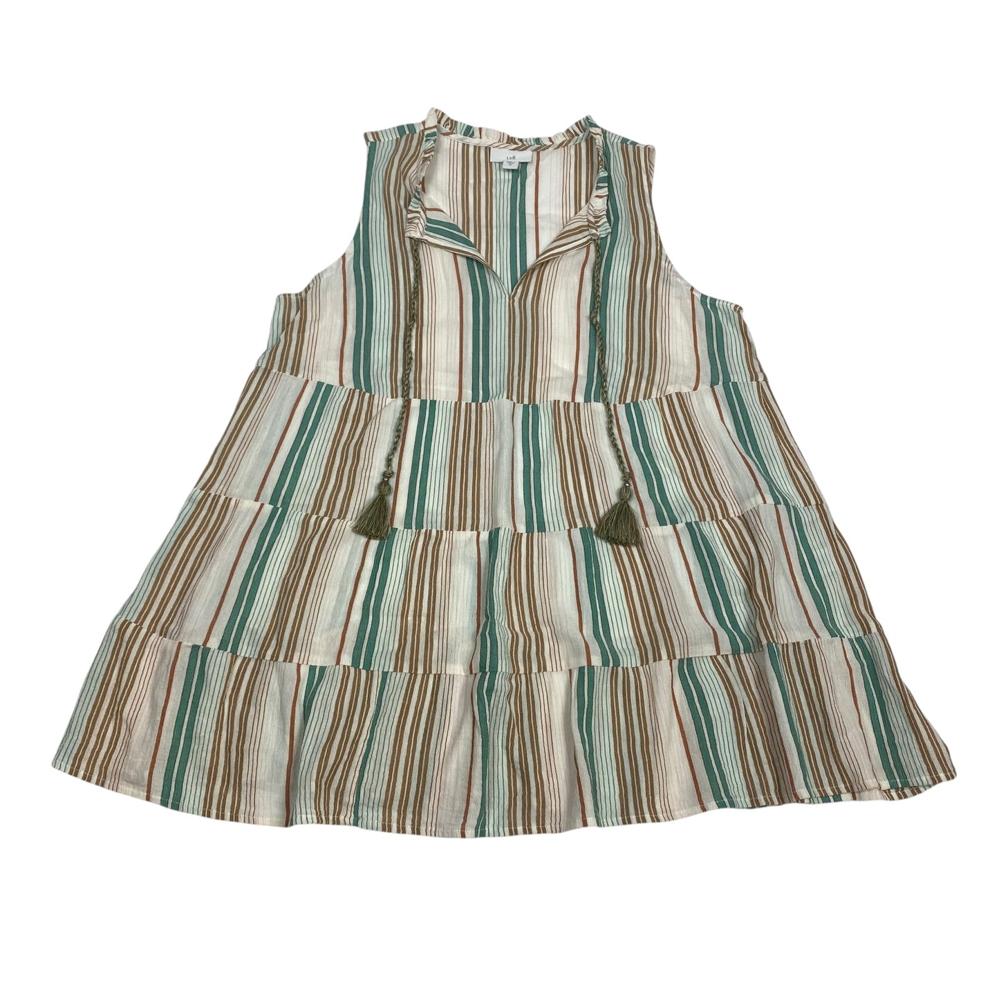 Tunic Sleeveless By J. Jill In Cream & Green, Size:Xs