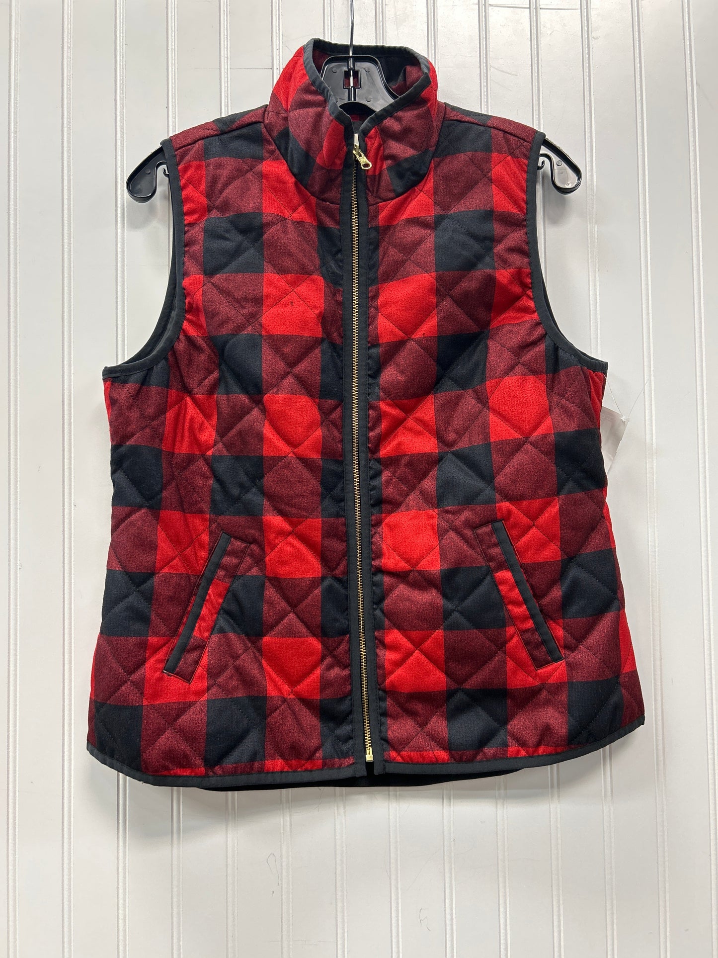 Vest Puffer & Quilted By Old Navy In Plaid Pattern, Size:M