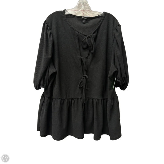 Top Short Sleeve By Boohoo Boutique In Black, Size: 2x