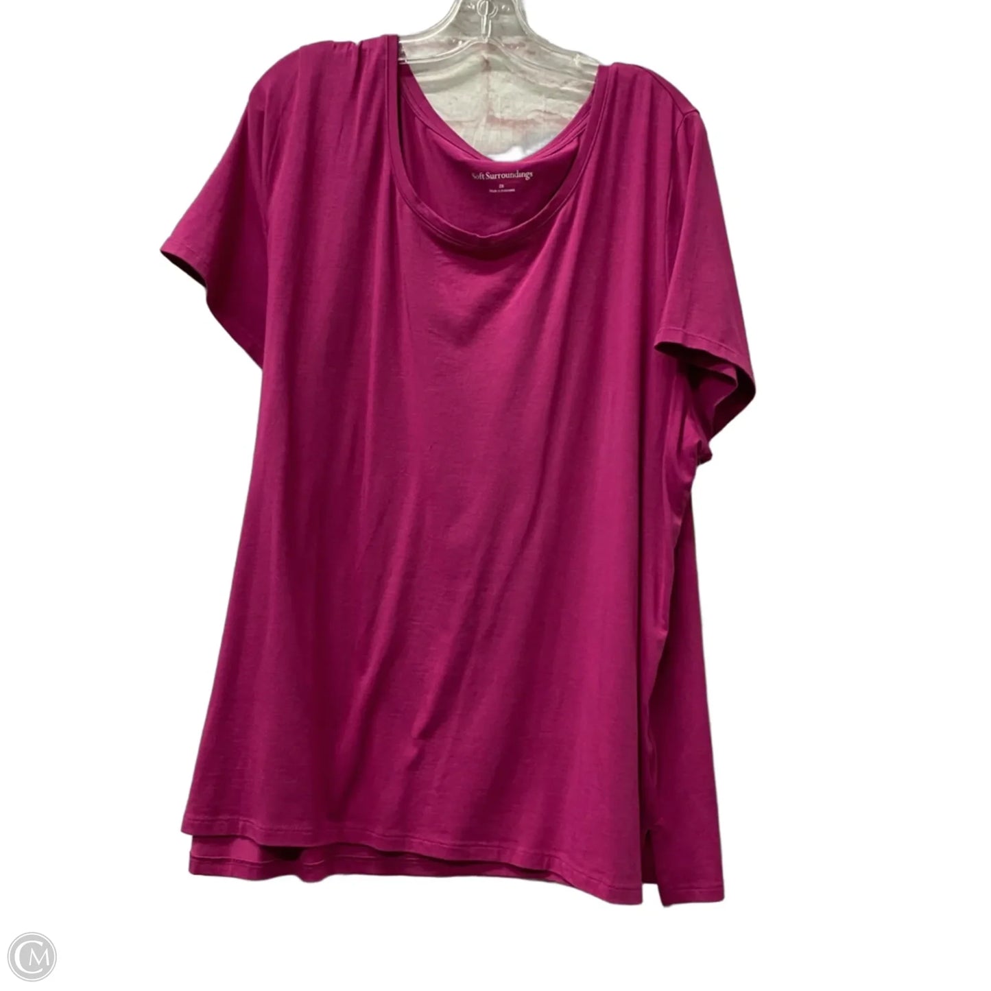 Top Short Sleeve Basic By Soft Surroundings In Pink, Size: 2x