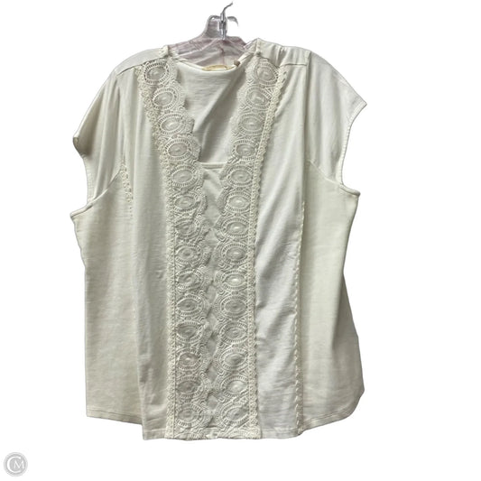 Top Short Sleeve By Soft Surroundings In White, Size: 2x