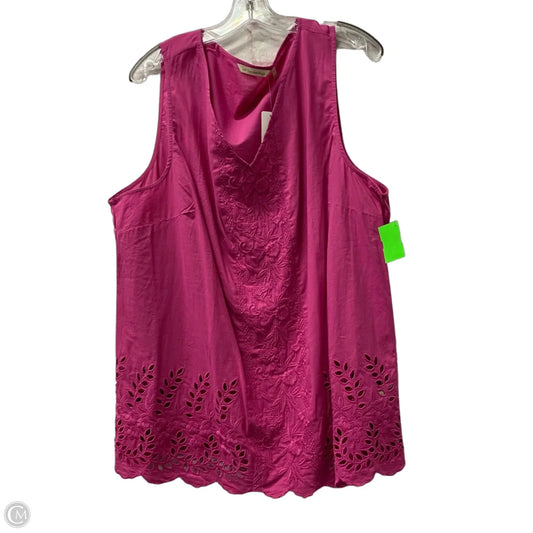 Top Sleeveless By Soft Surroundings In Pink, Size: 2x