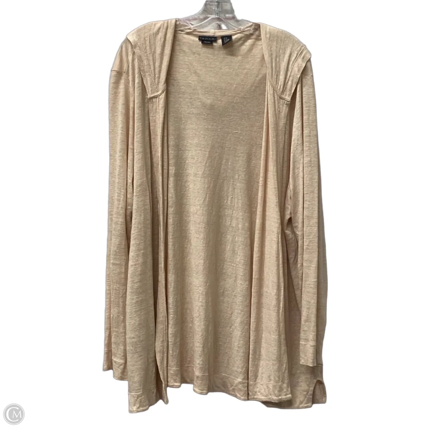 Sweater Cardigan By Tahari In Peach, Size: 3x