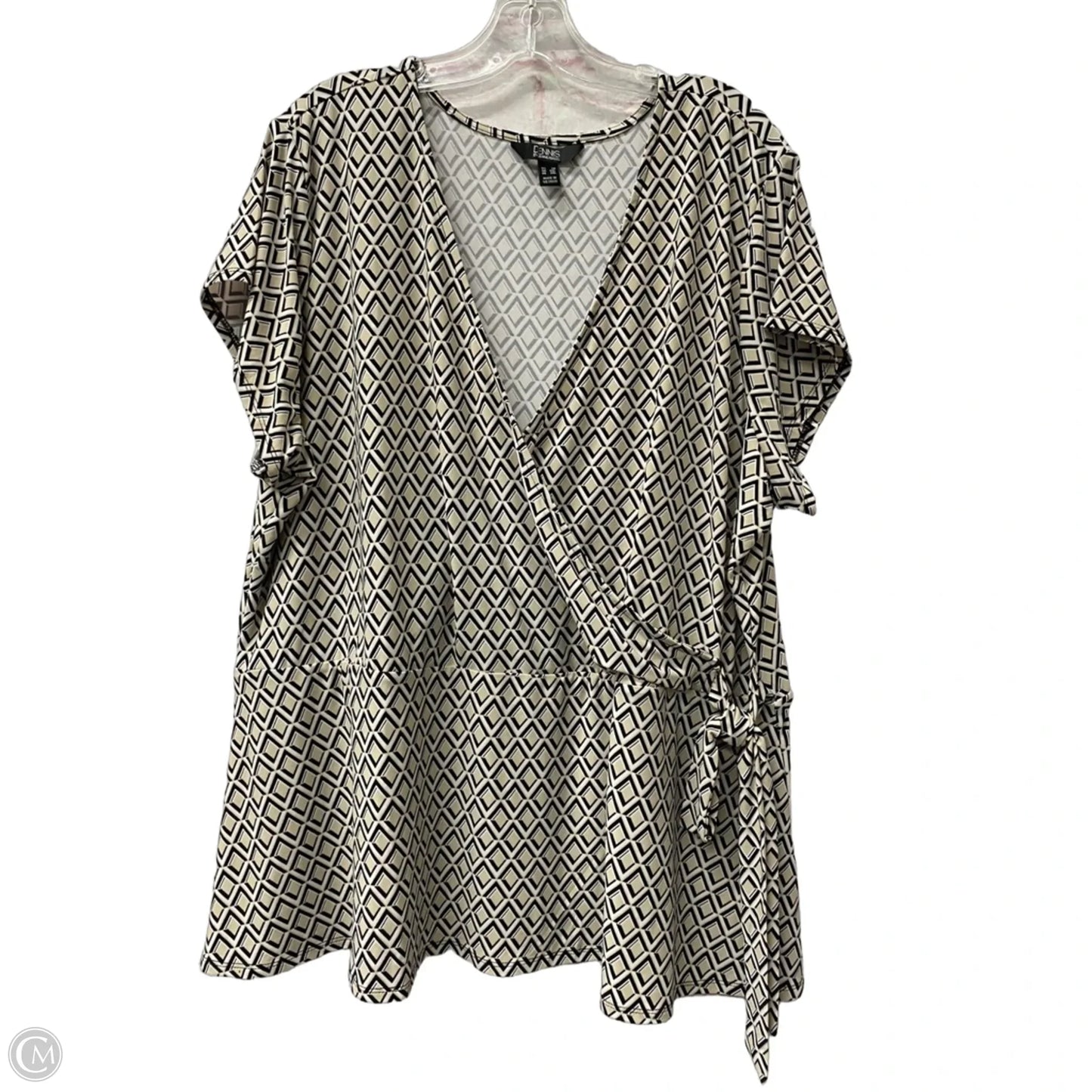 Top Short Sleeve By Dennis Basso Qvc In White, Size: 3x