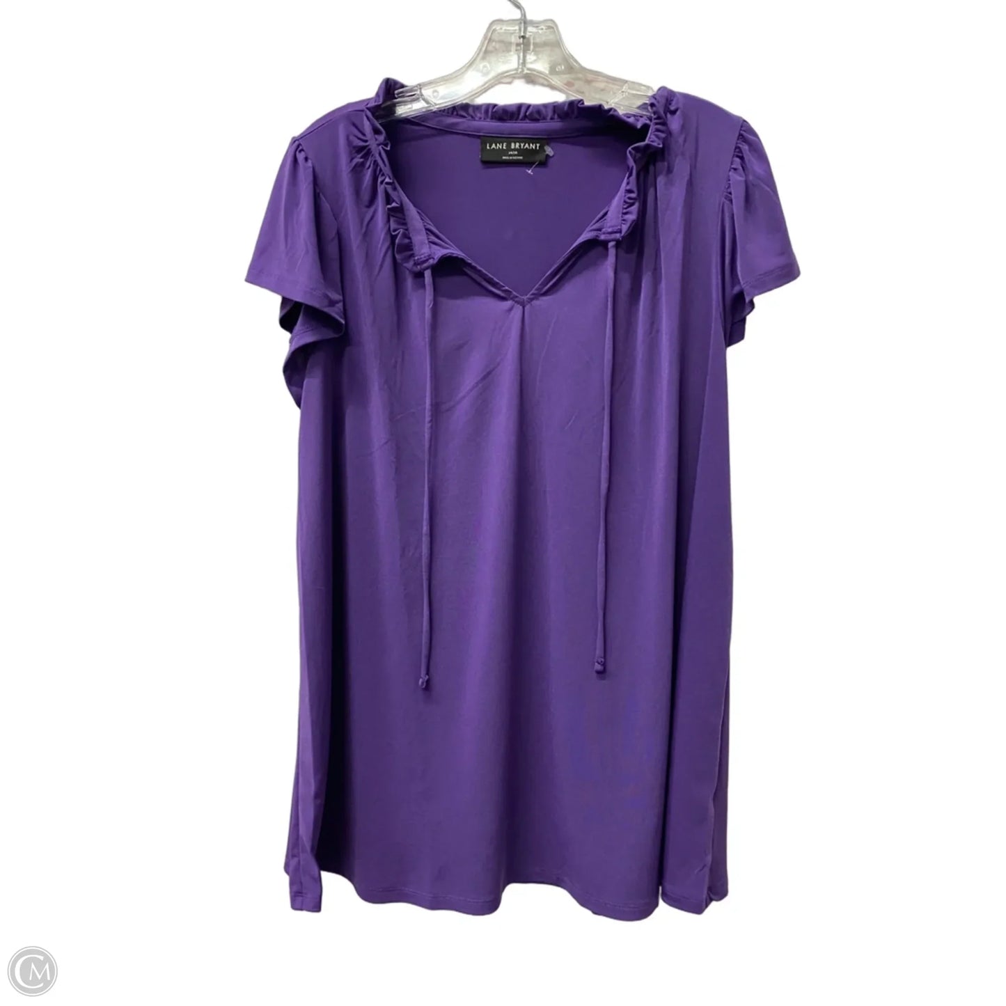 Top Short Sleeve By Lane Bryant In Purple, Size: Xl