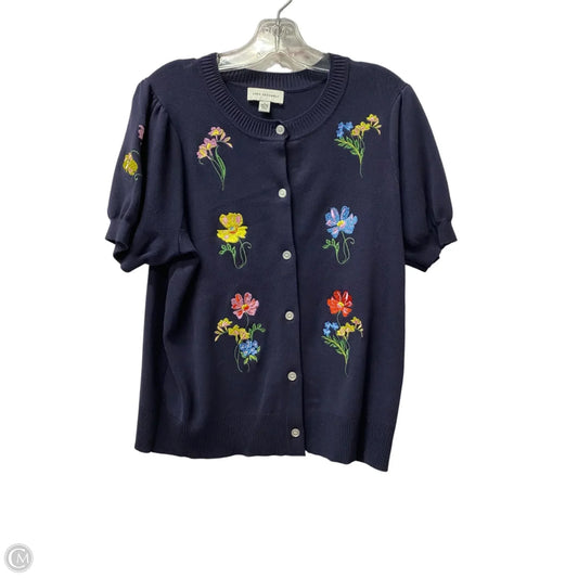 Top Short Sleeve By Free Assembly In Blue, Size: L