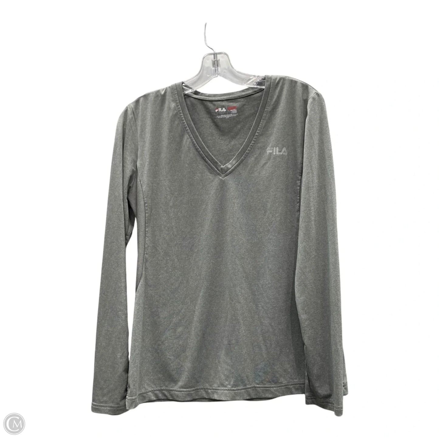 Athletic Top Long Sleeve Crewneck By Fila In Grey, Size: L