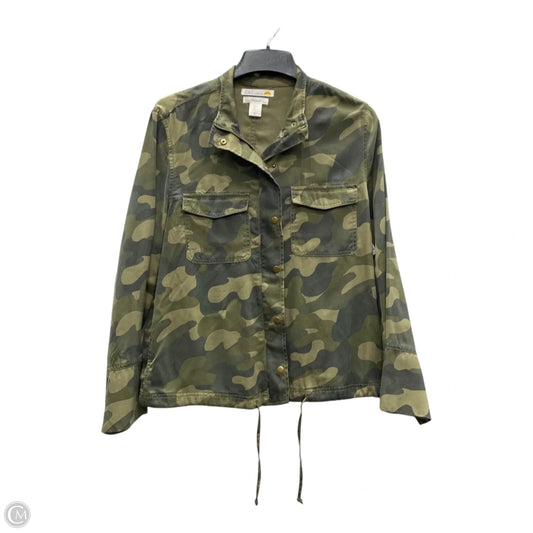Jacket Denim By C And C In Camouflage Print, Size: L
