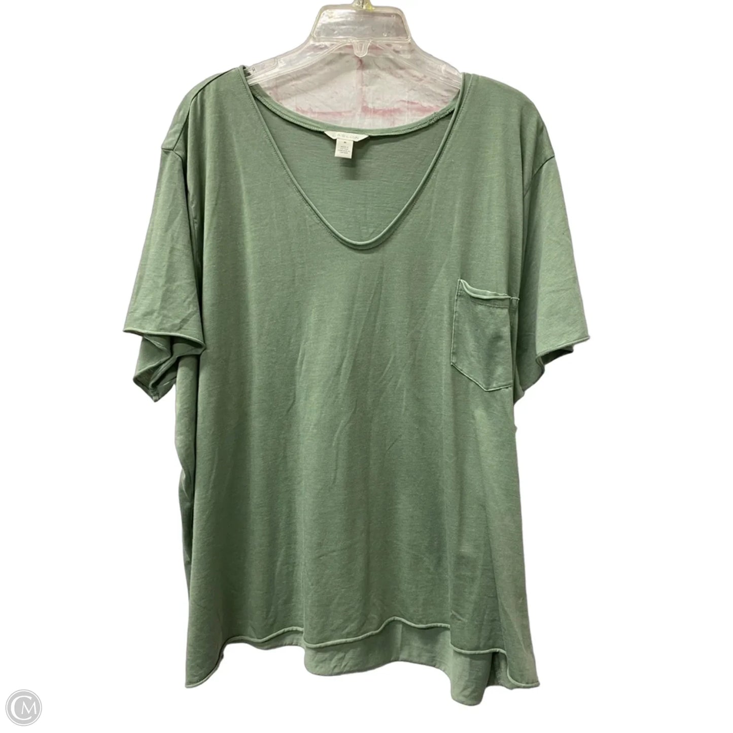 Top Short Sleeve By Caslon In Green, Size: 3x